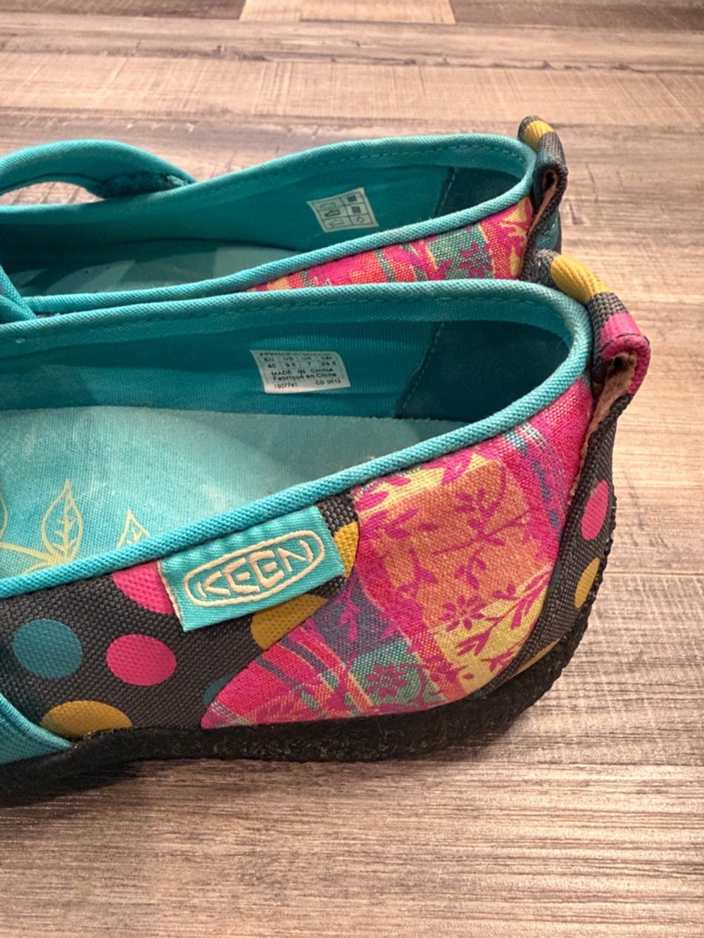 Keen Harvest Mary Jane MJII eco friendly shoes multi color plaid polka dot 9.5 - Picture 6 of 9